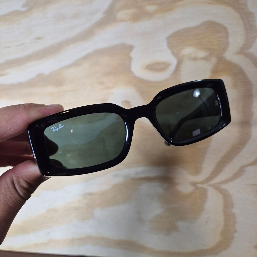 Ray-Ban RB4395 Kiliane Sunglasses Black Green Lens Y2K 54mm Bio-Based w Case